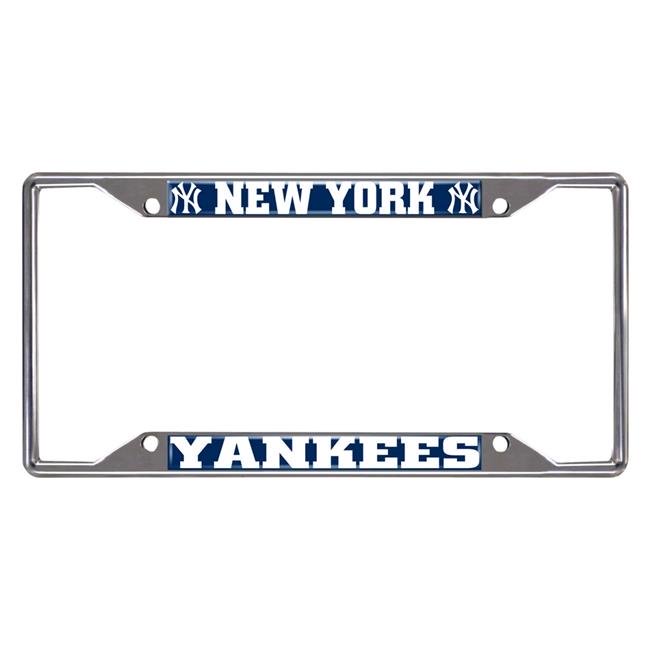 New York Yankees License Plate Frame Silver