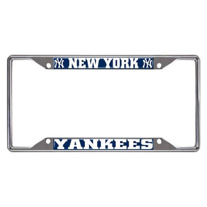 New York Yankees License Plate Frame Silver