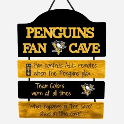 Pittsburgh Penguins Man Cave Rules Wood Sign
