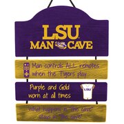 LSU Tigers Man Cave Rules Wood Sign