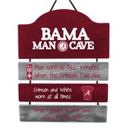 Alabama Crimson Tide Man Cave Rules Wood Sign