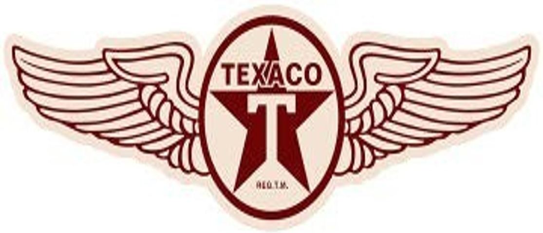 Texaco Wings Shaped Embossed Metal Signs