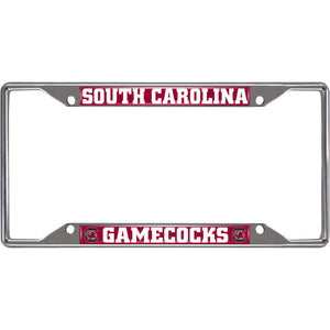 South Carolina Gamecocks License Plate Frame Silver