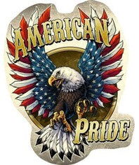 American Eagle Pride Shaped Embossed Metal Signs