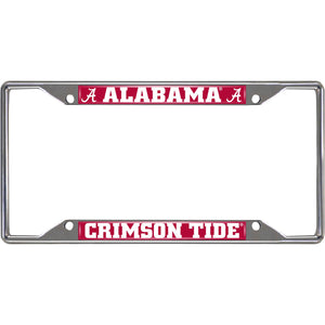 Alabama Crimson Tide License Plate Frame Silver