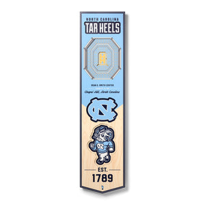 North Carolina Tar Heels 3D Wood Stadium Banner - Large
