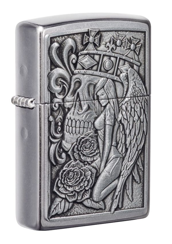 Skull and Angel Emblem Design Zippo Lighter