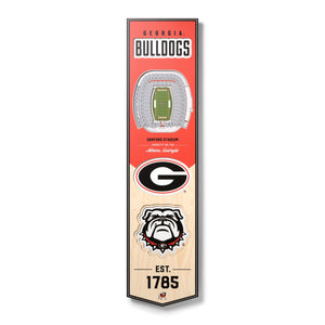 Georgia Bulldogs 3D Wood Stadium Banner - Large
