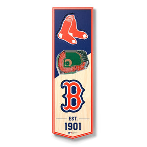 Boston Red Sox 3D Wood Stadium Banner - Small