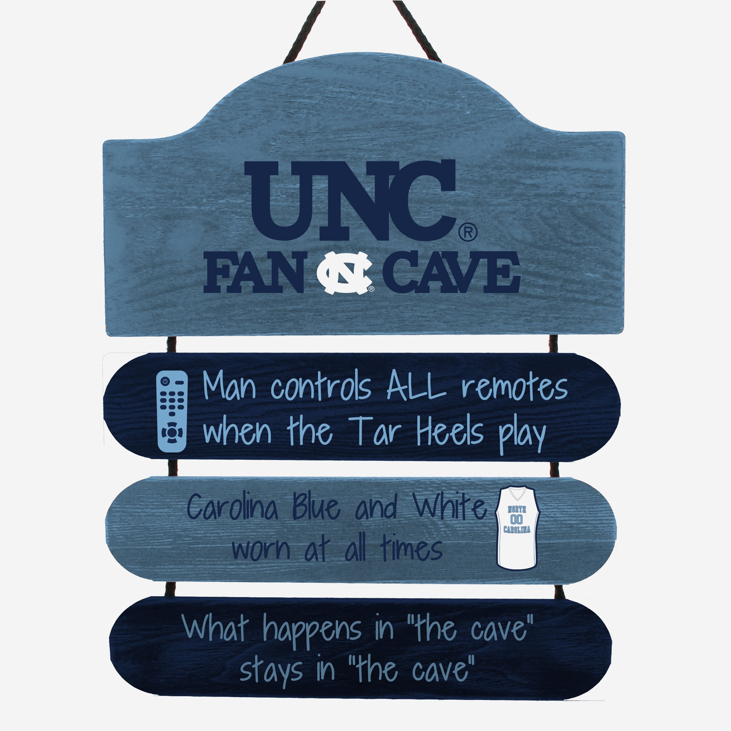 North Carolina Tar Heels Man Cave Rules Wood Sign