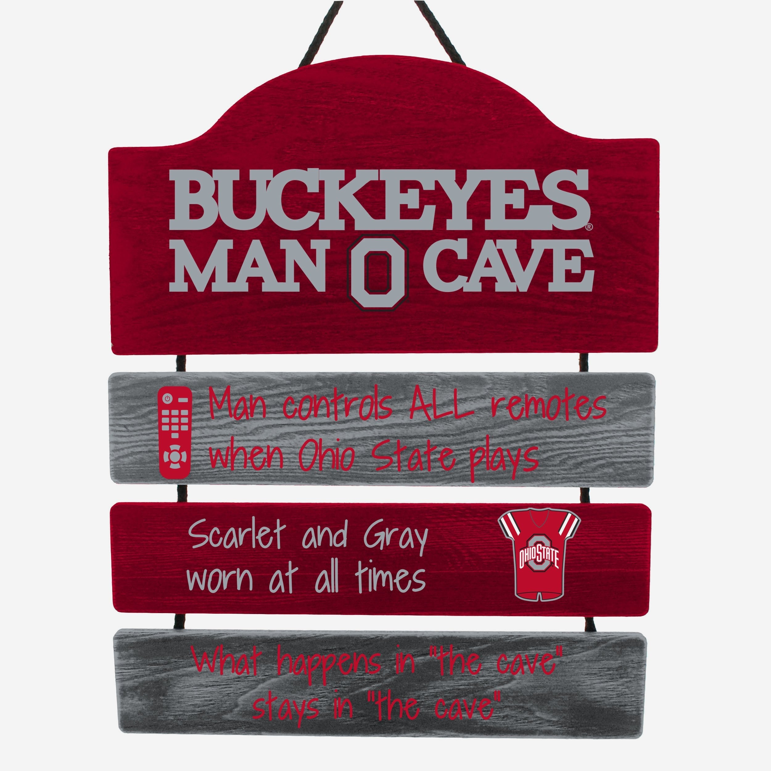 Ohio State Buckeyes Man Cave Rules Wood Sign