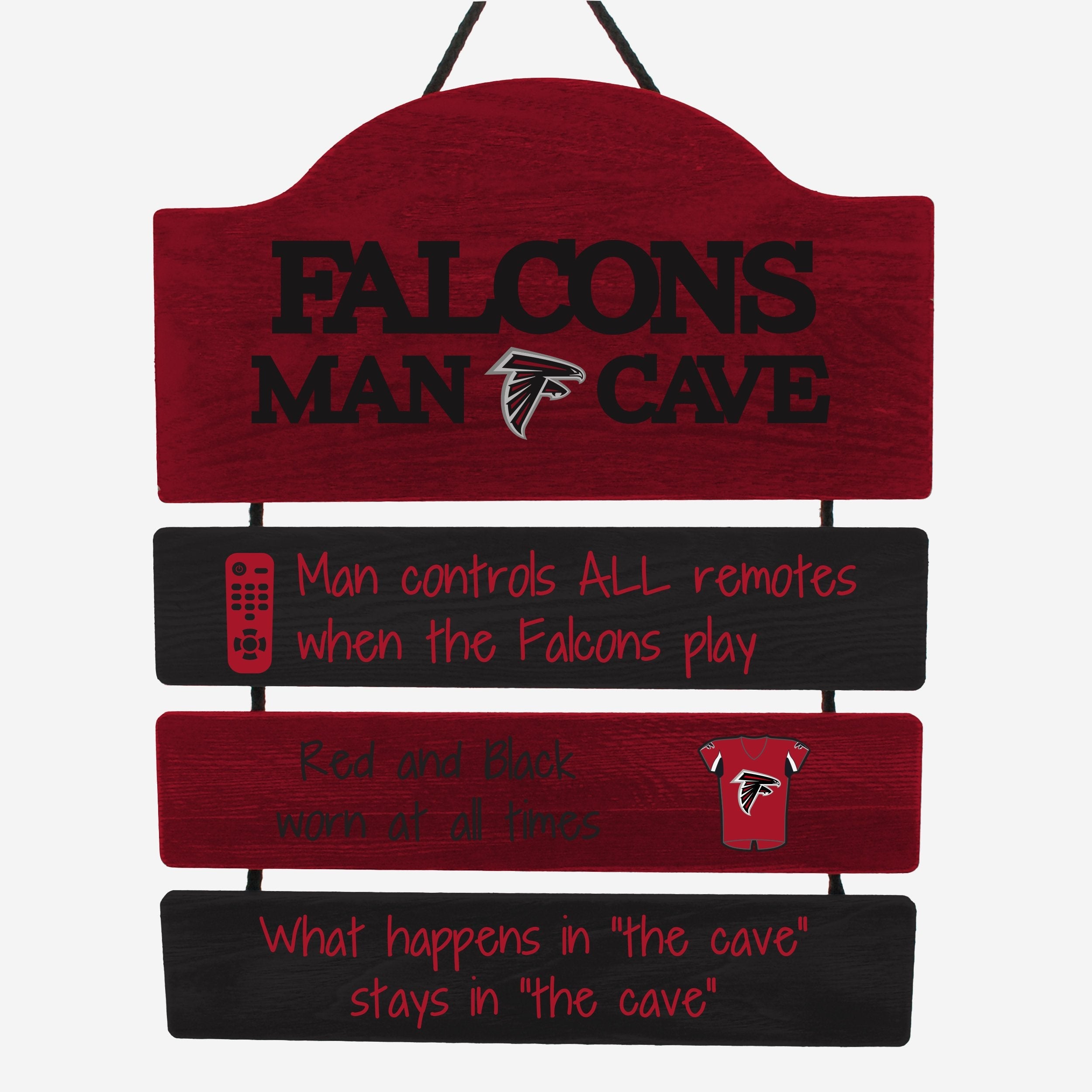 Atlanta Falcons Man Cave Rules Wood Sign