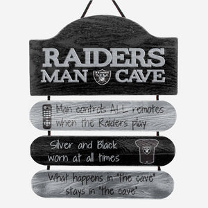 Las Vegas Raiders Man Cave Rules Wood Sign