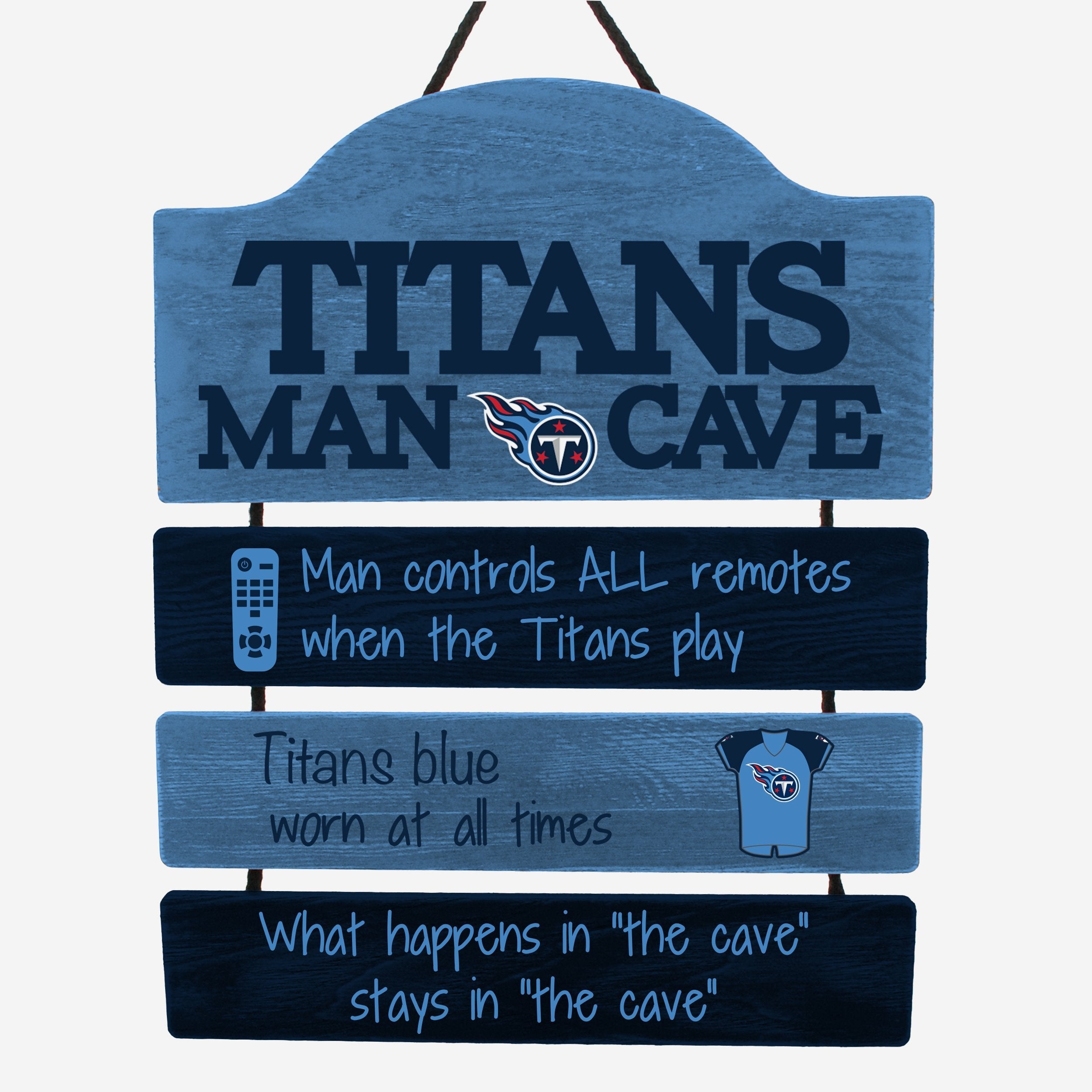 Tennessee Titans Man Cave Rules Wood Sign