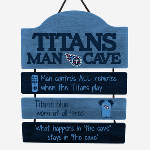 Tennessee Titans Man Cave Rules Wood Sign