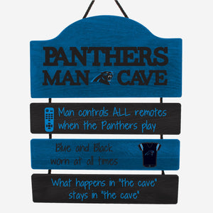 Carolina Panthers Man Cave Rules Wood Sign