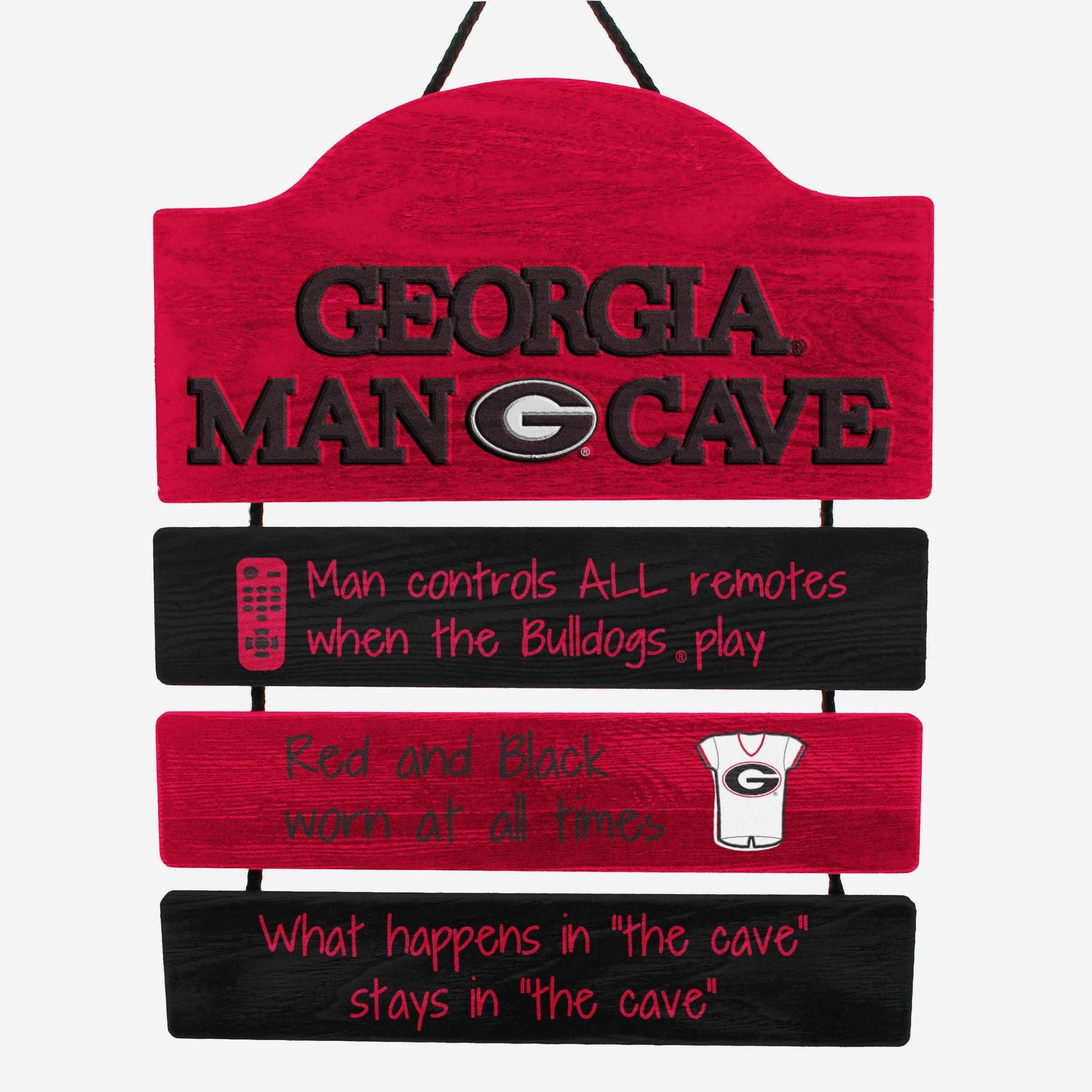 Georgia Bulldogs Man Cave Rules Wood Sign