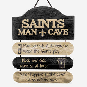 New Orleans Saints Man Cave Rules Wood Sign