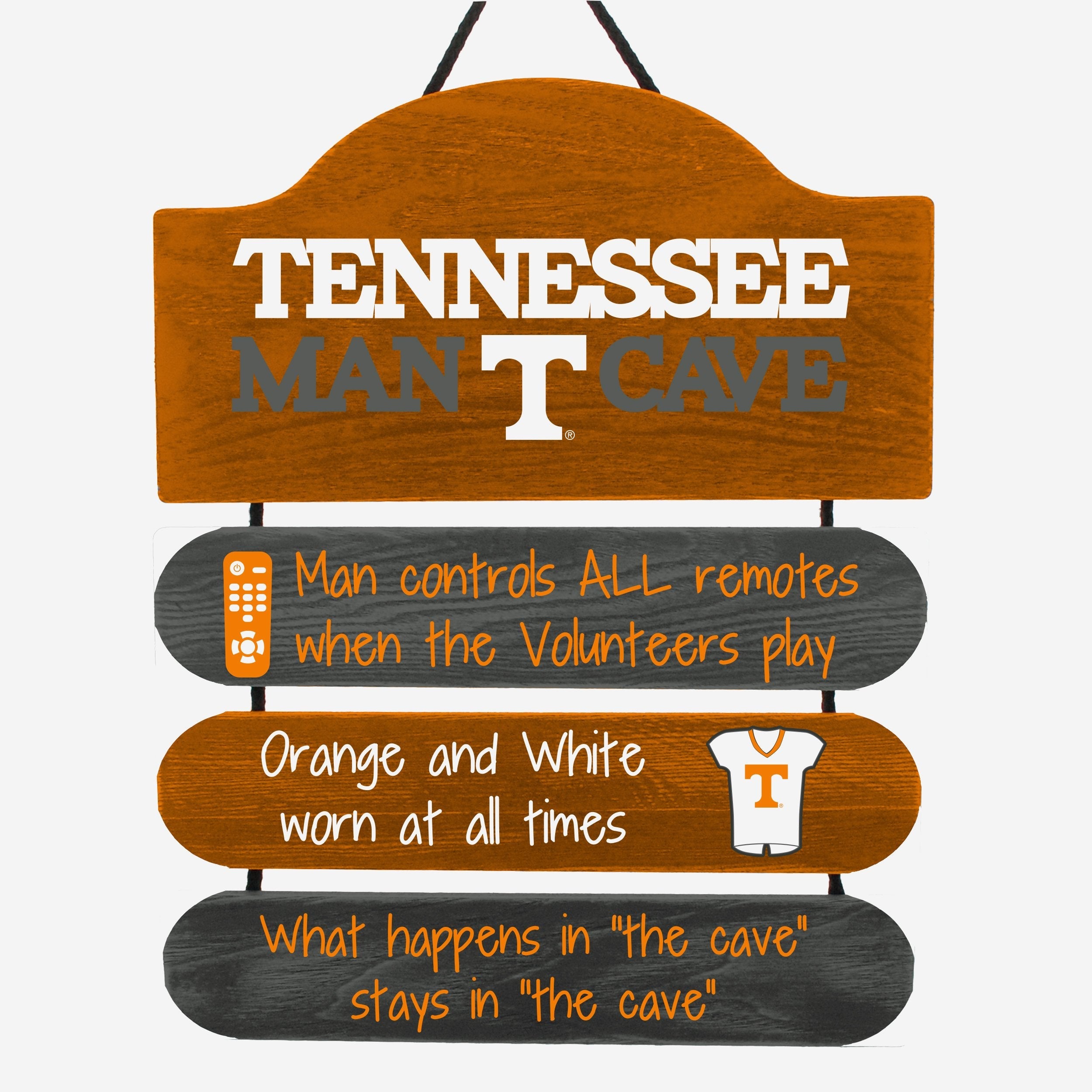 Tennessee Volunteers Man Cave Rules Wood Sign