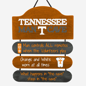 Tennessee Volunteers Man Cave Rules Wood Sign