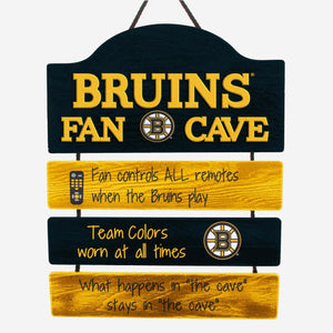 Boston Bruins Man Cave Rules Wood Sign