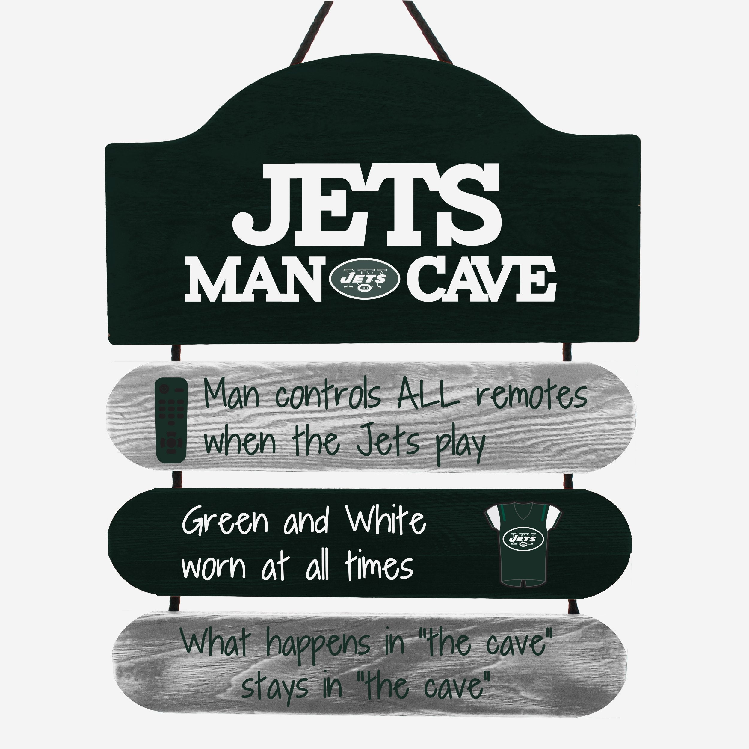 New York Jets Man Cave Rules Wood Sign