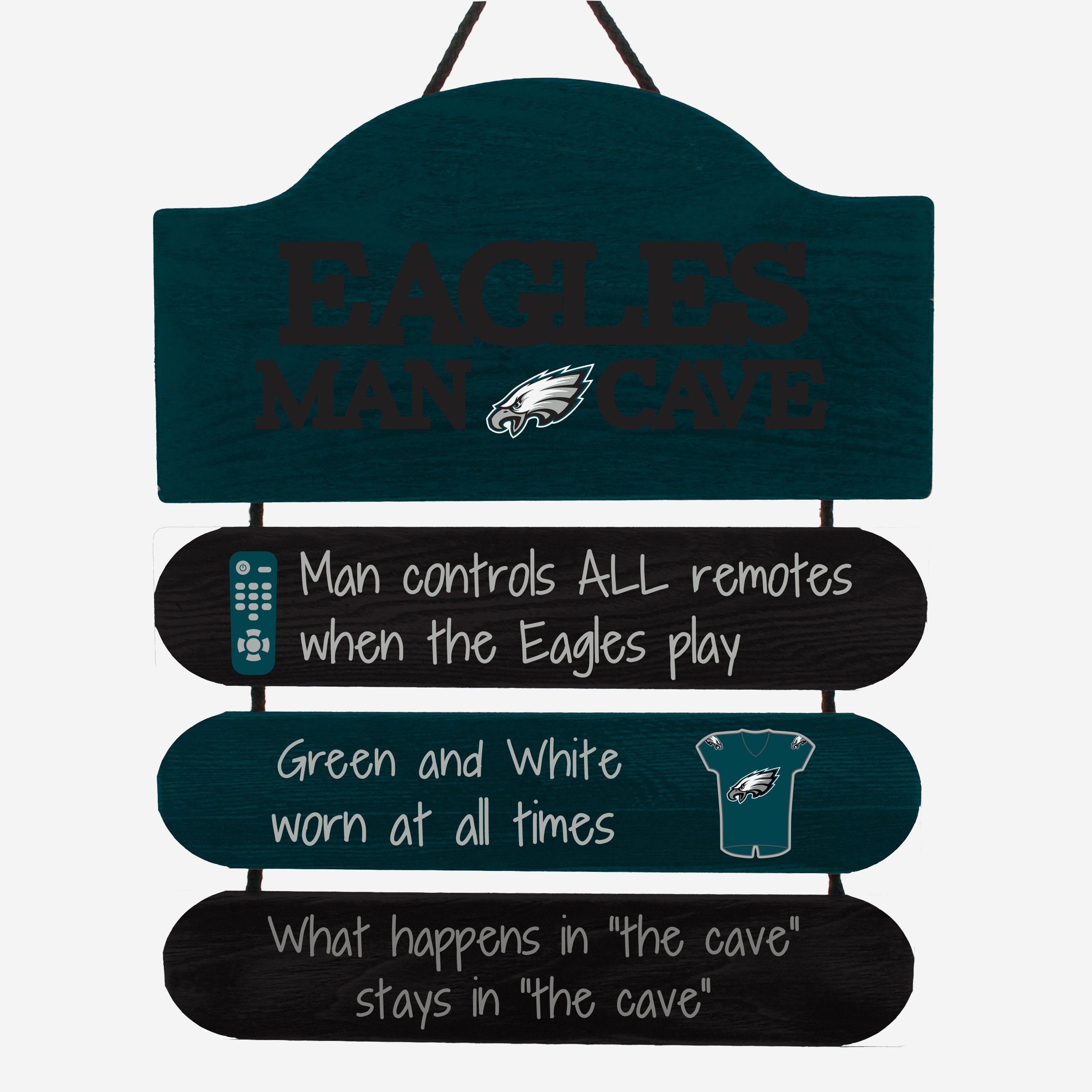 Philadelphia Eagles Man Cave Rules Wood Sign