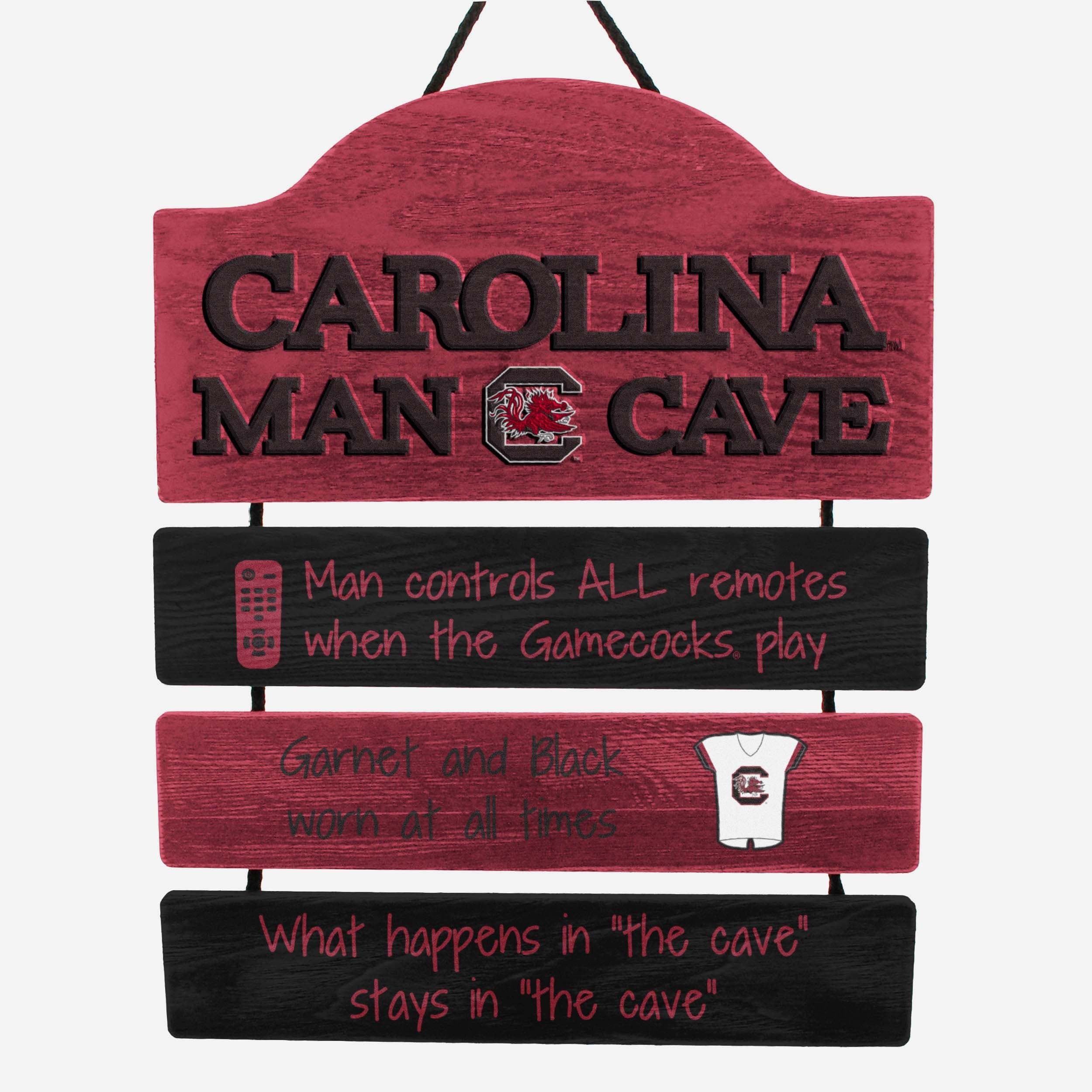 South Carolina Gamecocks Man Cave Rules Wood Sign