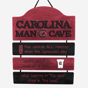South Carolina Gamecocks Man Cave Rules Wood Sign