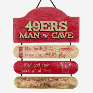 San Francisco 49ers Man Cave Rules Wood Sign