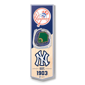 New York Yankees 3D Wood Stadium Banner - Small