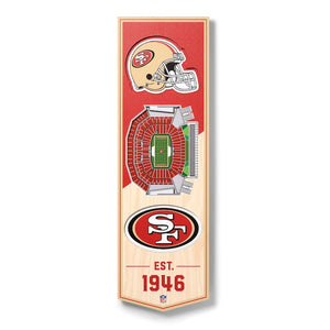 San Francisco 49ers 3D Wood Stadium Banner - Small