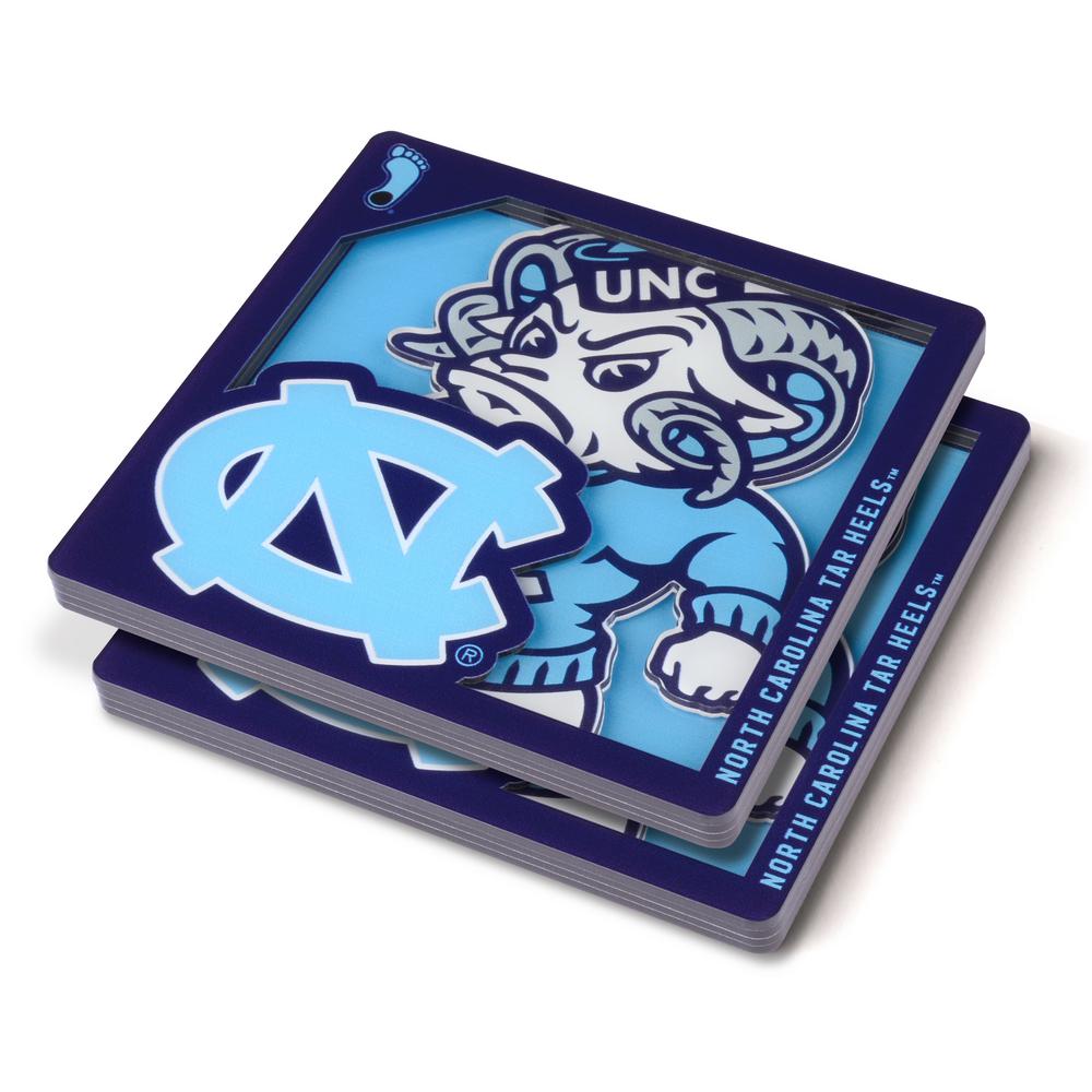 North Carolina Tar Heels 3D Logo Drink Coaster
