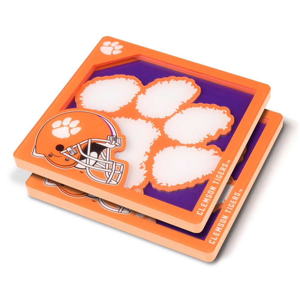 Clemson Tigers 3D Logo Drink Coaster
