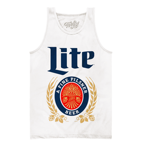 Vintage Miller Lite Logo Tank Top – White