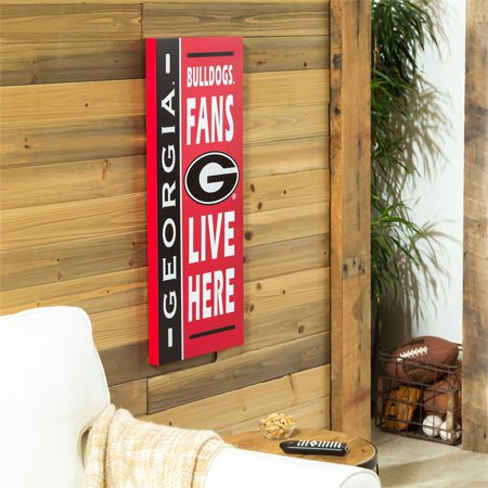 Georgia Bulldogs Fans Live Here Wood Sign