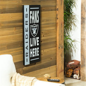Las Vegas Raiders Fans Live Here Wood Sign
