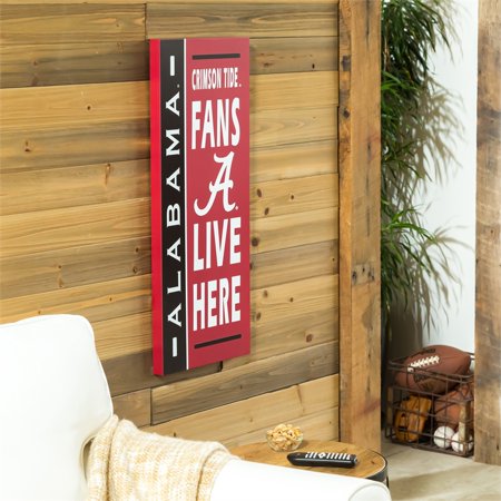 Alabama Crimson Tide Fans Live Here Wood Sign