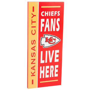 Kansas City Chiefs Fans Live Here Wood Sign