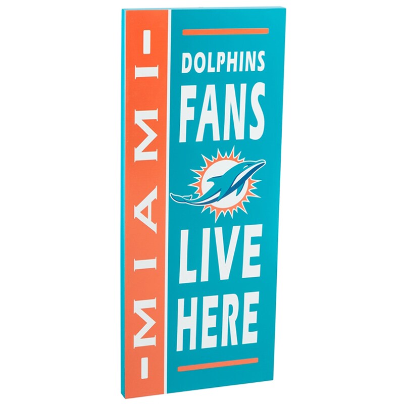 Miami Dolphins Fans Live Here Wood Sign