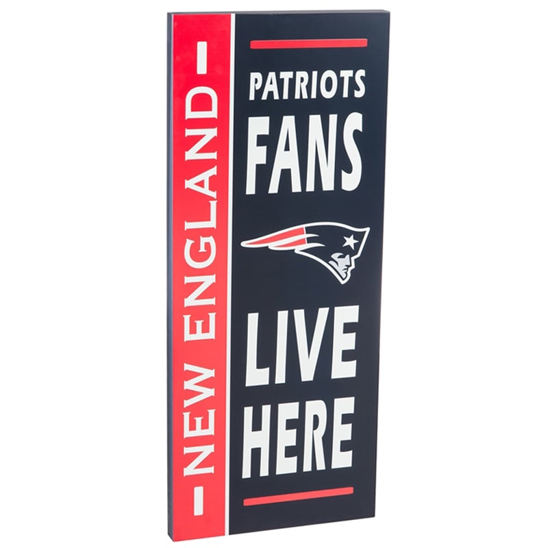 New England Patriots Fans Live Here Wood Sign