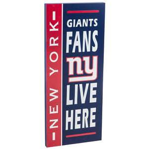 New York Giants Fans Live Here Wood Sign