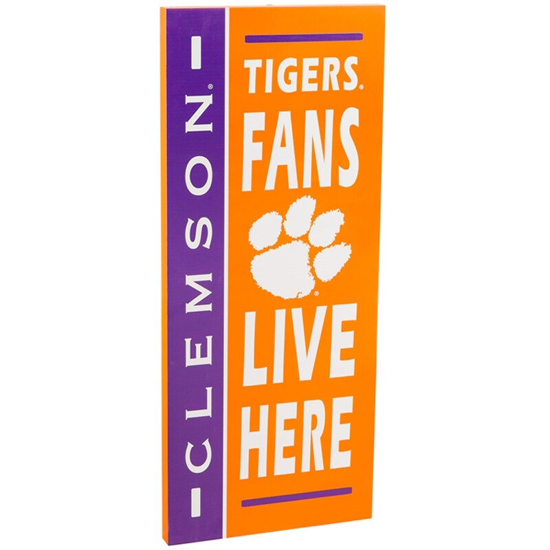 Clemson Tigers Fans Live Here Wood Sign