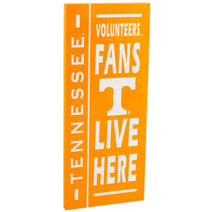 Tennessee Volunteers Fans Live Here Wood Sign