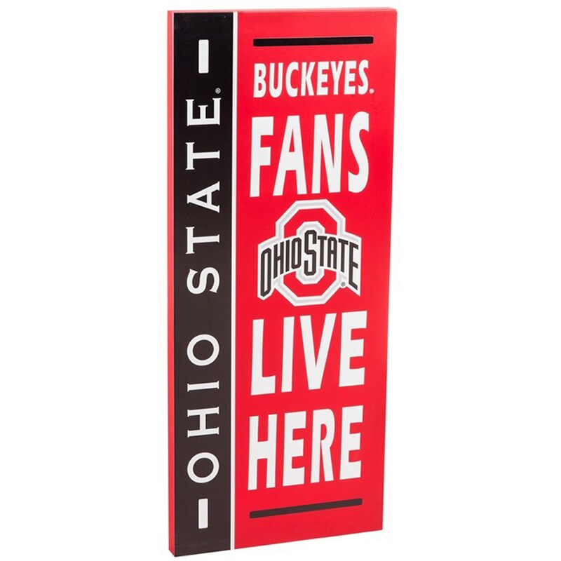 Ohio State Buckeyes Fans Live Here Wood Sign