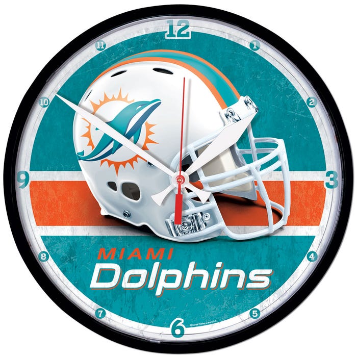 Miami Dolphins Round Wall Clocks