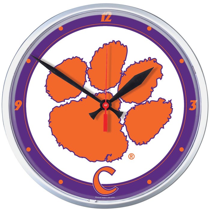 Clemson Tigers Round Wall Clocks
