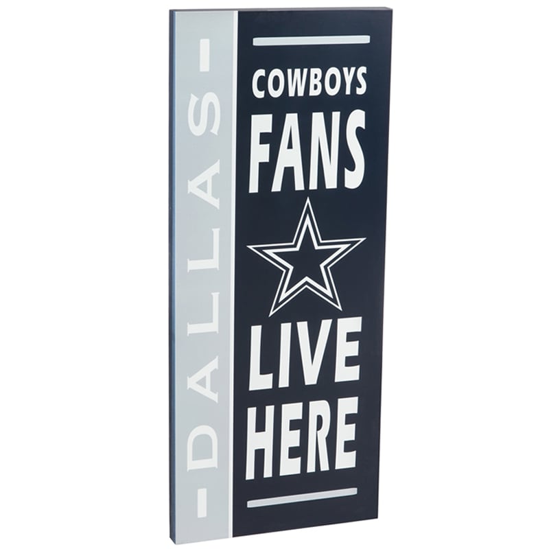 Dallas Cowboys Fans Live Here Wood Sign