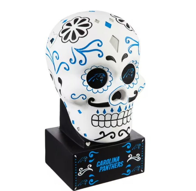Carolina Panthers Sugar Skull Statue