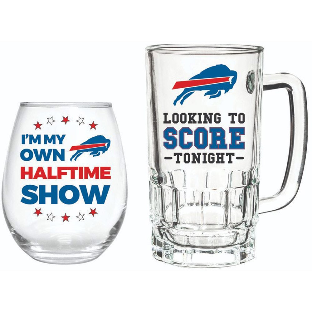 Buffalo Bills Stemless 17OZ Wine & Beer 16 OZ Gift Set